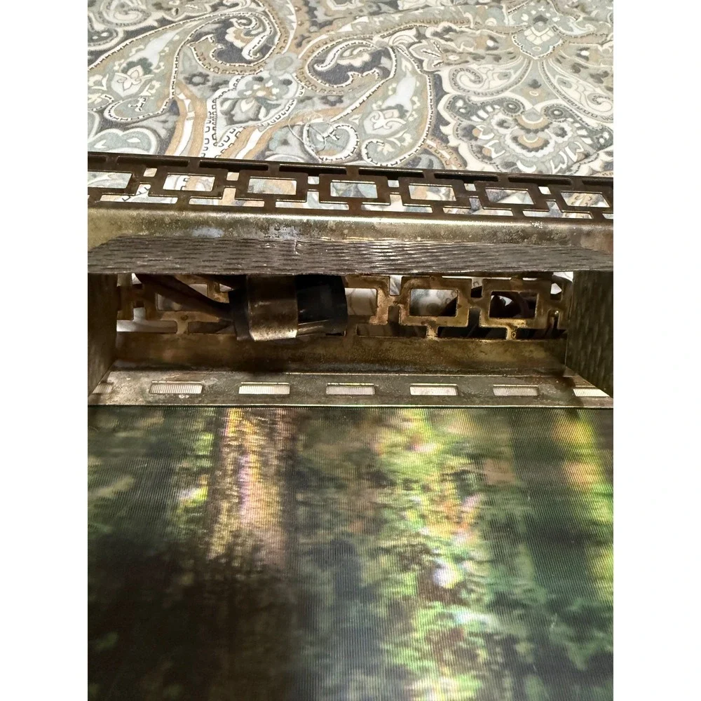 Lenticular 60s  Lighted Deer Picture Frame Ornate Metal Fretwork Woodland‎ 19x15